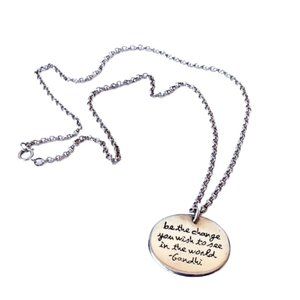 "Be the Change" ghandhi sterling .925 necklace
